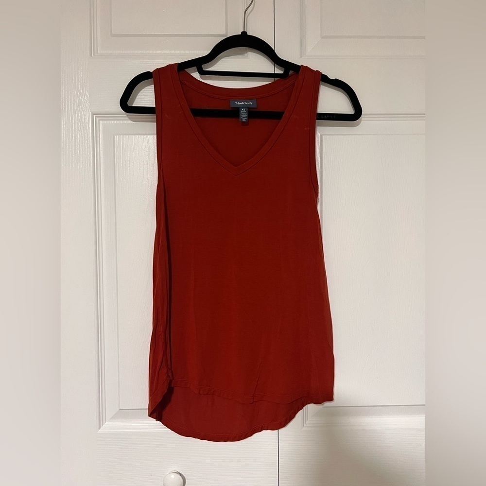Modcloth V Neck Red Tank Top